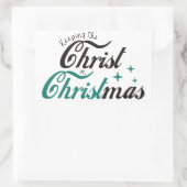 Sticker Rectangulaire Garder le Christ à Noël (Sac)