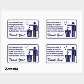 Sticker Rectangulaire 'Gardez cette installation propre' Blanchisserie B (Feuille)