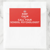 Sticker Rectangulaire Gardez le calme et appelez un psychologue scolaire (Sac)