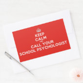 Sticker Rectangulaire Gardez le calme et appelez un psychologue scolaire (Enveloppe)