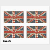 Sticker Rectangulaire Gardez le calme et continuez avec le drapeau brita (Feuille)