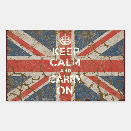 Sticker Rectangulaire Gardez le calme et continuez avec le drapeau brita (Devant)