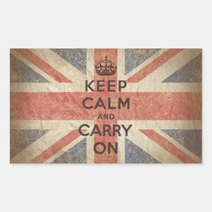 Sticker Rectangulaire Gardez le calme et continuez avec le drapeau brita