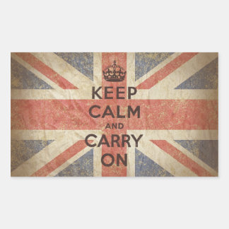 Sticker Rectangulaire Gardez le calme et continuez avec le drapeau brita