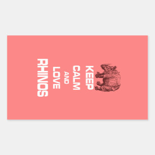 Sticker Rectangulaire Gardez le calme et la conception de cool de
