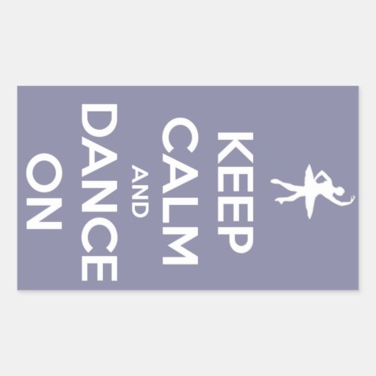 Sticker Rectangulaire Gardez le calme et la danse sur Lavender (Devant)