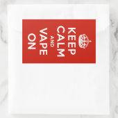Sticker Rectangulaire Gardez le calme et le Vape dessus (Sac)