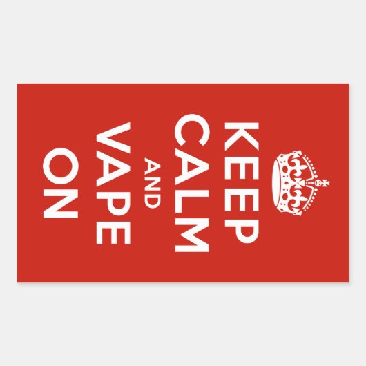 Sticker Rectangulaire Gardez le calme et le Vape dessus (Devant)