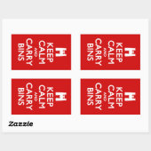 Sticker Rectangulaire Gardez le calme et les poubelles (Feuille)