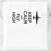 Sticker Rectangulaire Gardez le calme et pilotez haut U-2 (Sac)
