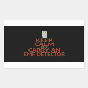 Sticker Rectangulaire Gardez le calme et portez un détecteur EMF (parod