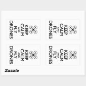 Sticker Rectangulaire Gardez le calme et volez des drones (Feuille)