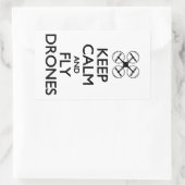 Sticker Rectangulaire Gardez le calme et volez des drones (Sac)