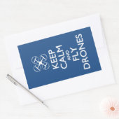 Sticker Rectangulaire Gardez le calme et volez des drones (Enveloppe)