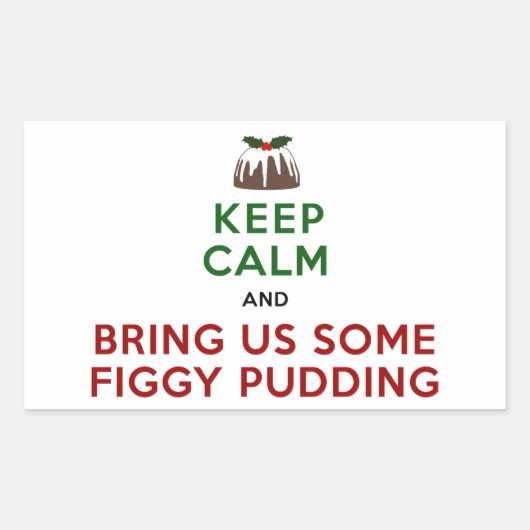 Sticker Rectangulaire Gardez Le Calme Pudding Figgy (Devant)