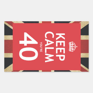 Sticker Rectangulaire Gardez le calme que vous avez 40 ans