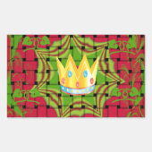 Sticker Rectangulaire Gardez-le simple : Gratuit Rouge Tissé imprimé Flo (Devant)