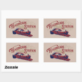 Sticker Rectangulaire Gare de HOGSMEADE Graphique Vintage (Feuille)