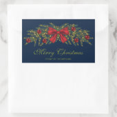 Sticker Rectangulaire Garland De Noël Avec Bow Rouge Et Baubles (Sac)