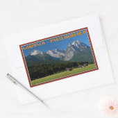 Sticker Rectangulaire Garmisch - Le Zugspitze et l'Alpspitze (Enveloppe)