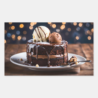 Sticker Rectangulaire Gâteau au chocolat