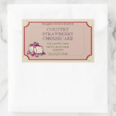 Sticker Rectangulaire gâteau au fromage et fraise (Sac)