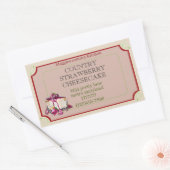 Sticker Rectangulaire gâteau au fromage et fraise (Enveloppe)