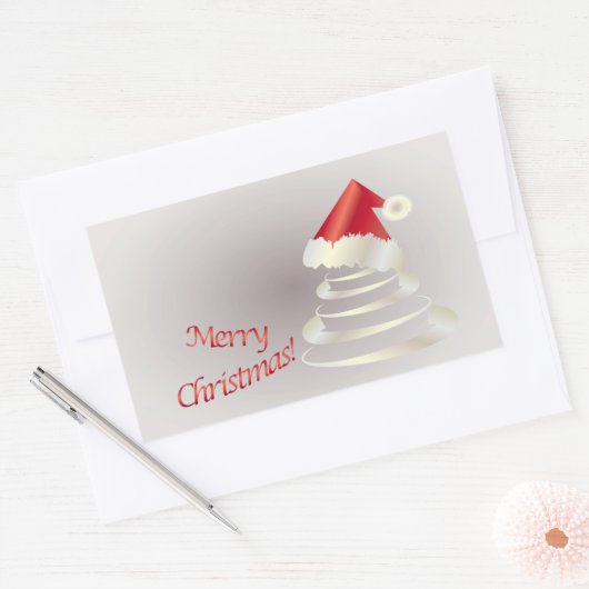 Sticker Rectangulaire Gâteau blanc pour Père Noël (Enveloppe)