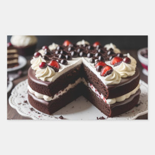 Sticker Rectangulaire Gâteau de la Forêt Noire