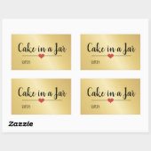 Sticker Rectangulaire Gâteau en pot vacances doré (Feuille)