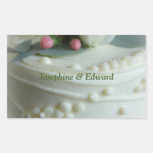 Sticker Rectangulaire Gâteau mariage (Devant)