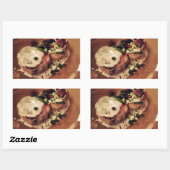 Sticker Rectangulaire Gâteaux de crabe (nourriture et boissons) (Feuille)