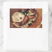 Sticker Rectangulaire Gâteaux de crabe (nourriture et boissons) (Sac)