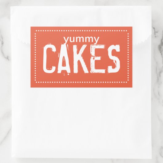 Sticker Rectangulaire Gâteaux Yummy (Sac)