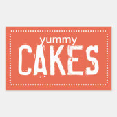 Sticker Rectangulaire Gâteaux Yummy (Devant)