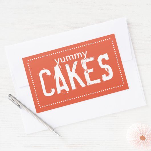 Sticker Rectangulaire Gâteaux Yummy (Enveloppe)