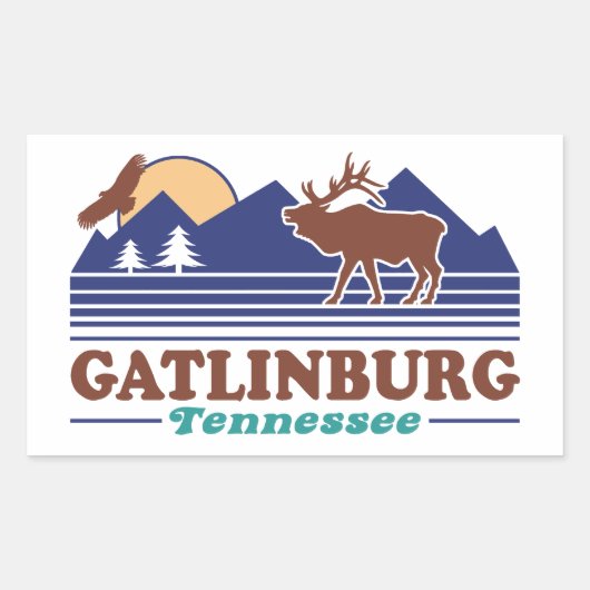 Sticker Rectangulaire Gatlinburg Tennessee (Devant)