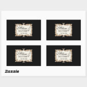 Sticker Rectangulaire Gatsby Art Déco Nouveau dentelle Faux Gold Tulip (Feuille)
