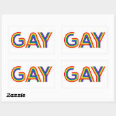 STICKER RECTANGULAIRE GAY (Feuille)