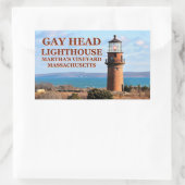 Sticker Rectangulaire Gay Head Lighthouse, Martha's Vineyard MA (Sac)
