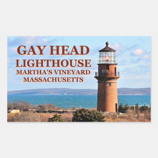 Sticker Rectangulaire Gay Head Lighthouse, Martha's Vineyard MA (Devant)
