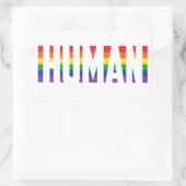 Sticker Rectangulaire Gay pride de drapeau arc-en-ciel texte de découpe (Sac)