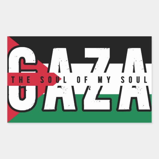 Sticker Rectangulaire GAZA L'âme de mon âme (Devant)