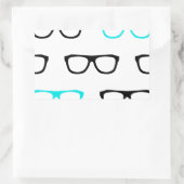 Sticker Rectangulaire geek lunettes bleu geek (Sac)