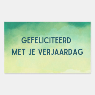 Sticker Rectangulaire Gefeliciteerd rencontre je verjaardag, anniversair