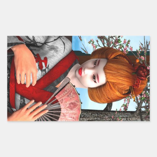 Sticker Rectangulaire Geisha (Devant)