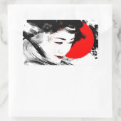 Sticker Rectangulaire Geisha japonais (Sac)