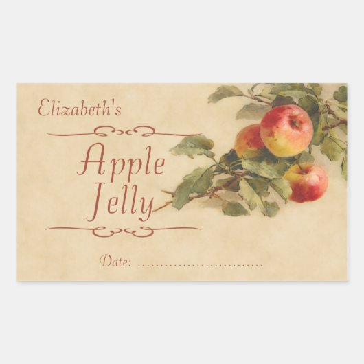 Sticker Rectangulaire gelée de pomme ou en conserve (Devant)