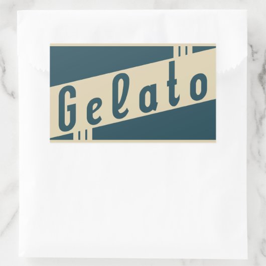 Sticker Rectangulaire gelée italienne rétro (Sac)