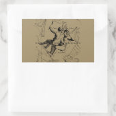 Sticker Rectangulaire Gemini Constellation Zodiac Hevelius 1690 (Sac)